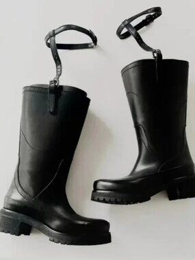 Prada - Leather Vintage Rain Boots
